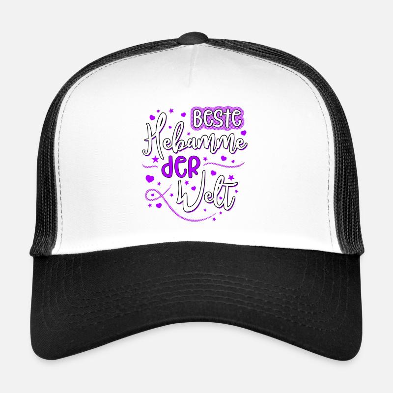 Beste Hebamme der Welt - Hand Lettering Trucker Cap