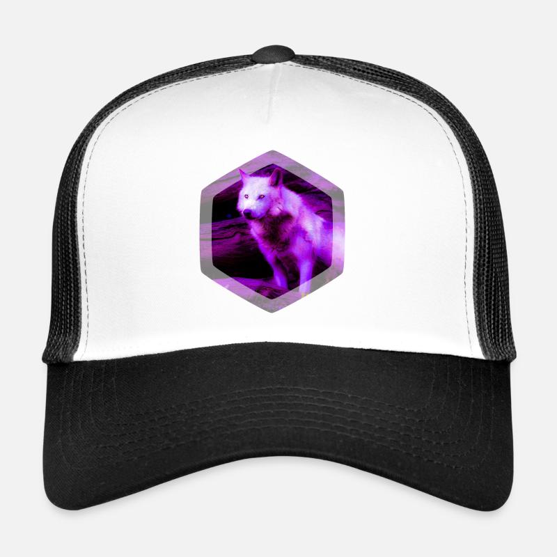 loup - Casquette trucker  - blanc/noir
