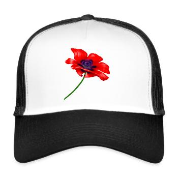 Red poppy blossom,red poppy - Trucker Cap - white/black - Front