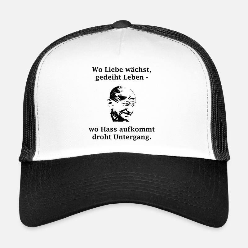 wo liebe wächst gedeiht leben schwarz Trucker Cap