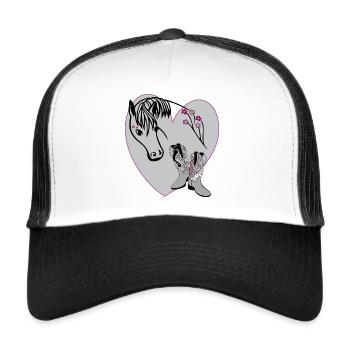 Equestrian sports, horse lovers - Trucker Cap - white/black - Front