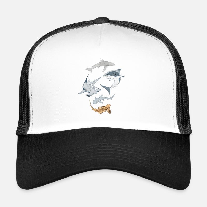 Haifische - Trucker Cap - Weiß/Schwarz