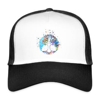 Tree of Life,Tree of Life,Graffiti, Colorful,Tree - Trucker Cap - white/black - Front