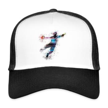 Handball, handballer, Beachhandball,Graffiti - Trucker Cap - Weiß/Schwarz - Vorne