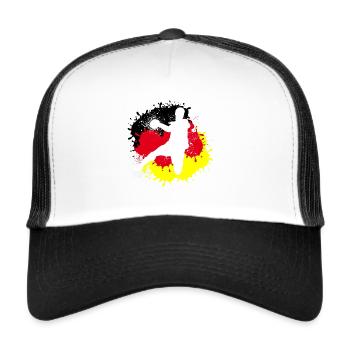Handball, Germany, European Championship, Flag, Handballer - Trucker Cap - white/black - Front