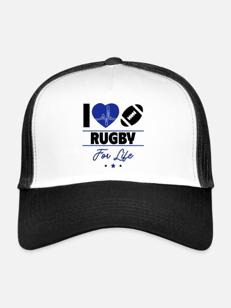 Rugby forever – la passion du jeu - Casquette trucker  - blanc/noir - Devant