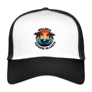 Mallorca - Paradise on Earth - Trucker Cap - white/black - Front