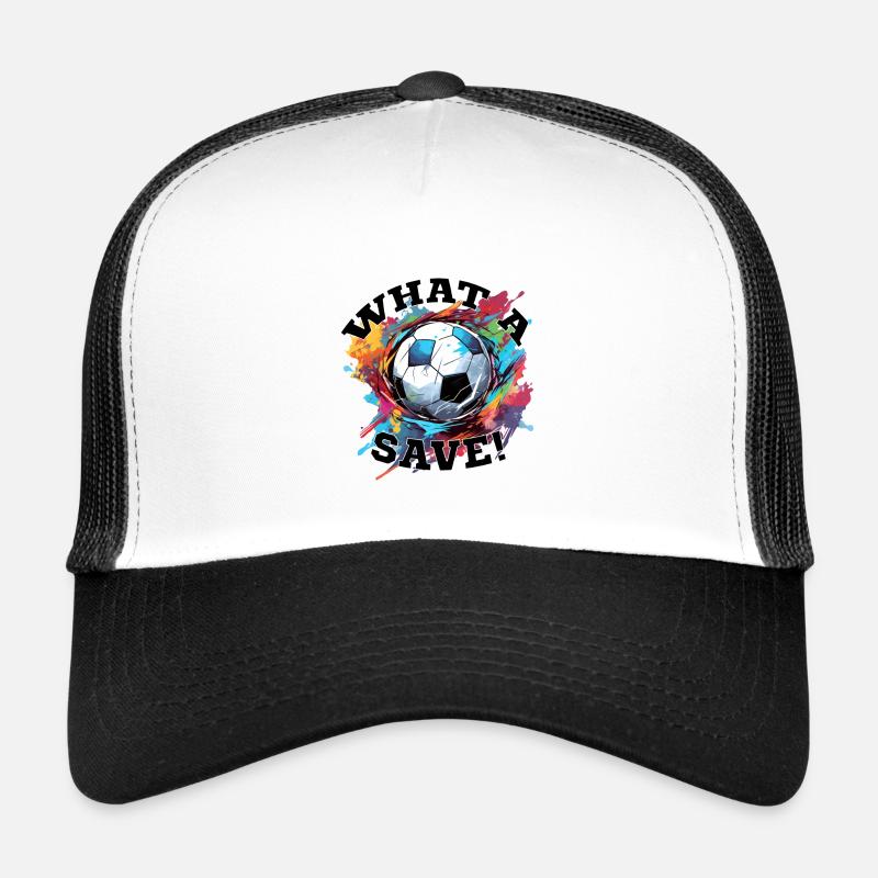 Fußball ball - What a Save! - Trucker Cap - Weiß/Schwarz