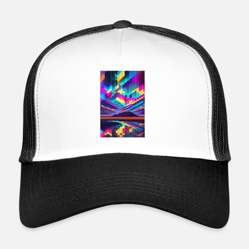 Psychedelischer Glitch von Pixeln Trucker Cap