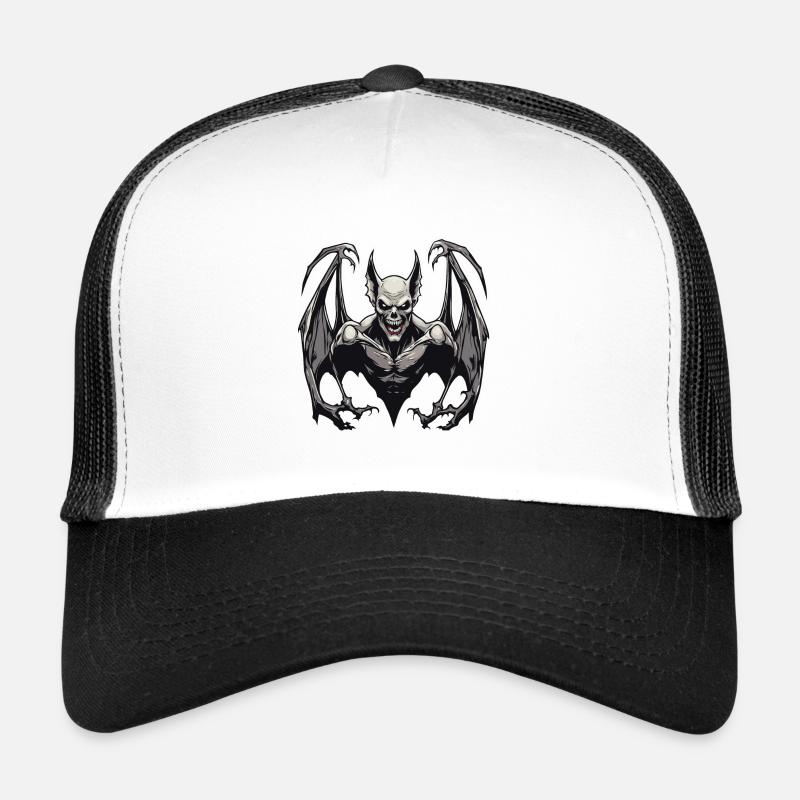 Fledermaus / Vampir / Dracula / Tier / Halloween - Trucker Cap - Weiß/Schwarz