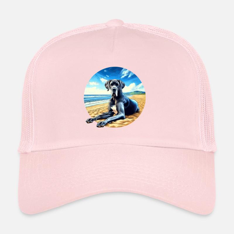 Great Dane On The Beach Trucker Cap