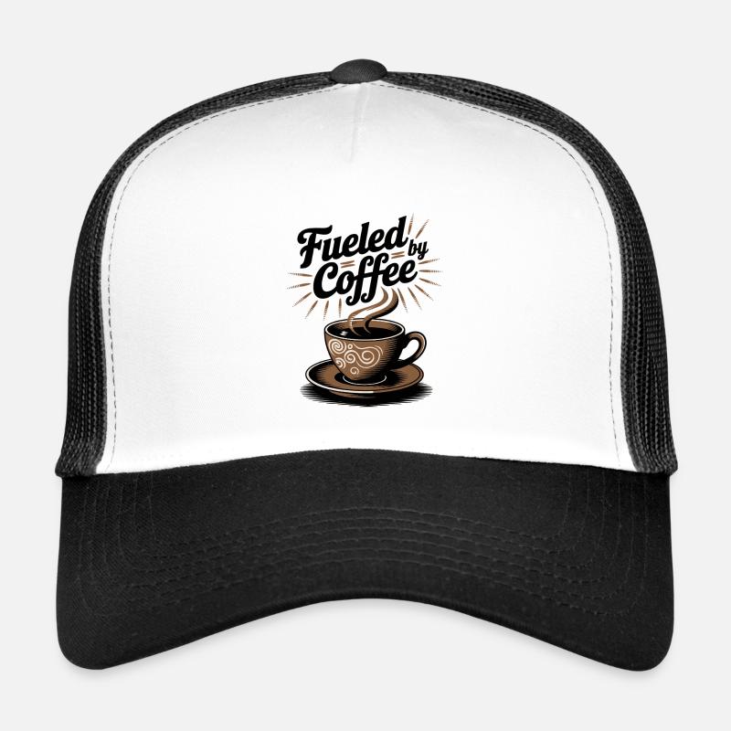 Fueled by Coffee – Coffee Lover Motif Trucker Cap