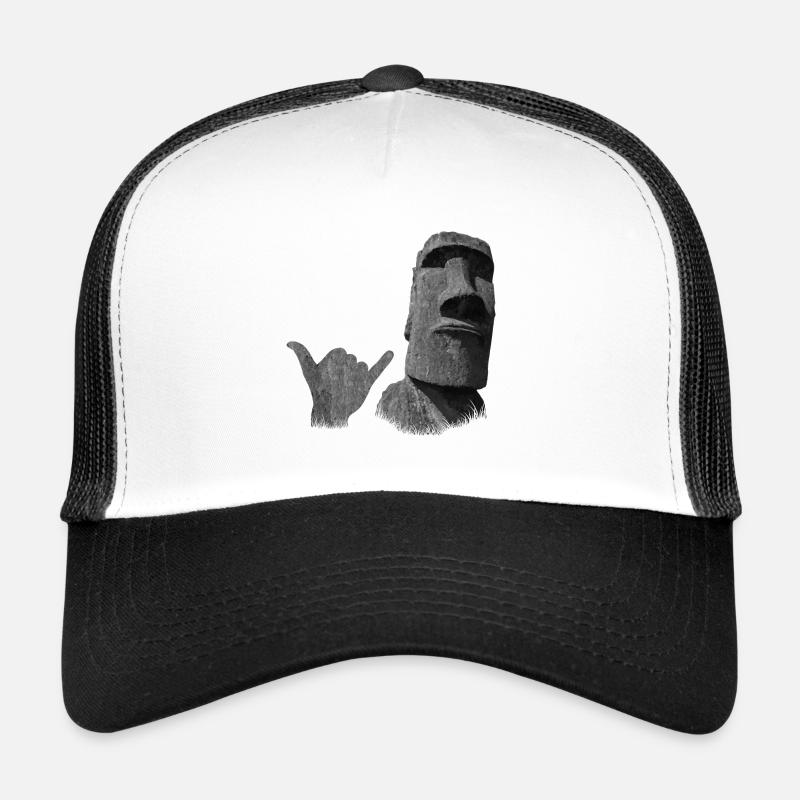 Witzige Osterinsel Moai Statue Surfer Shaka Trucker Cap