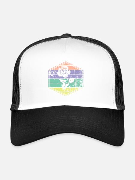Rose - Casquette trucker  - blanc/noir - Devant
