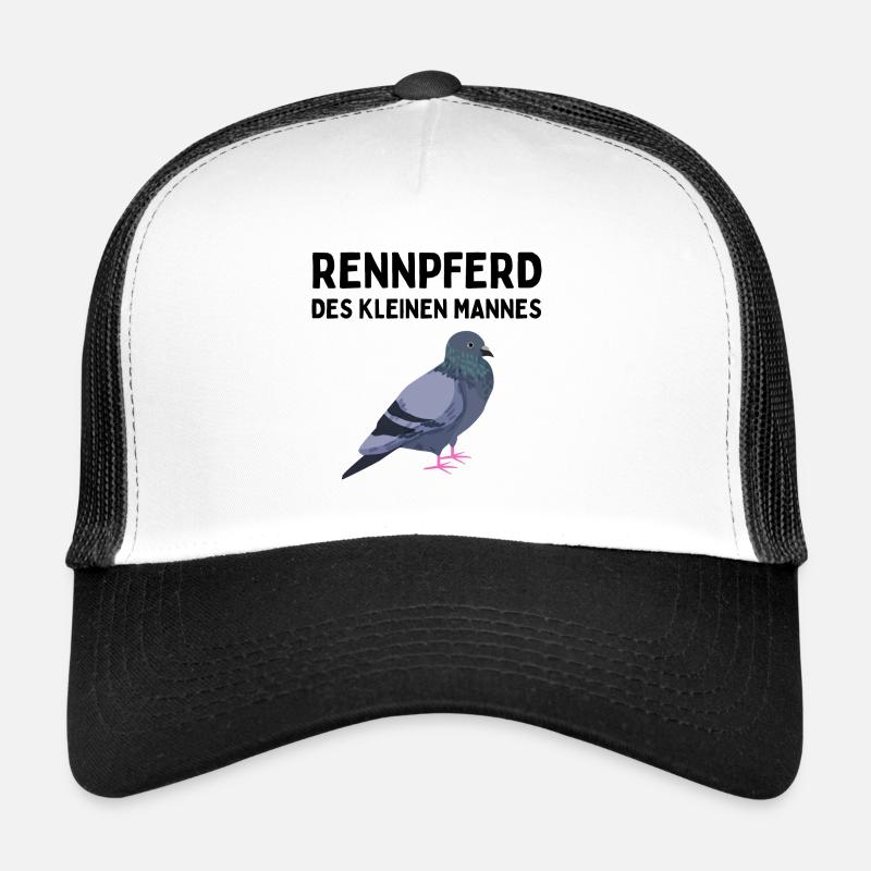 Rennpferd des kleinen Mannes Brieftaube Geburtstag - Trucker Cap - Weiß/Schwarz