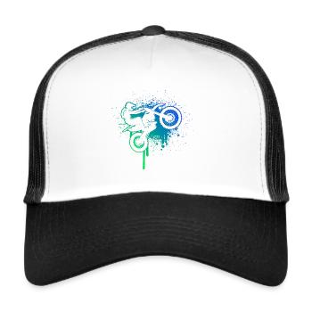 Dirt Bike Dirt Bike Women Dirt Biker Men - Trucker Cap - white/black - Front