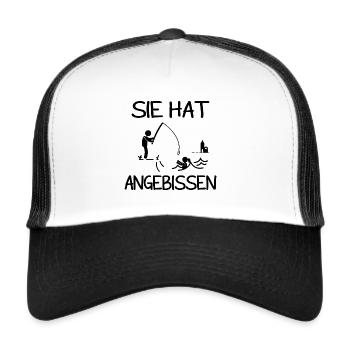 Announcing Engagement She's Bitten Bachelor Party Men - Trucker Cap - white/black - Front