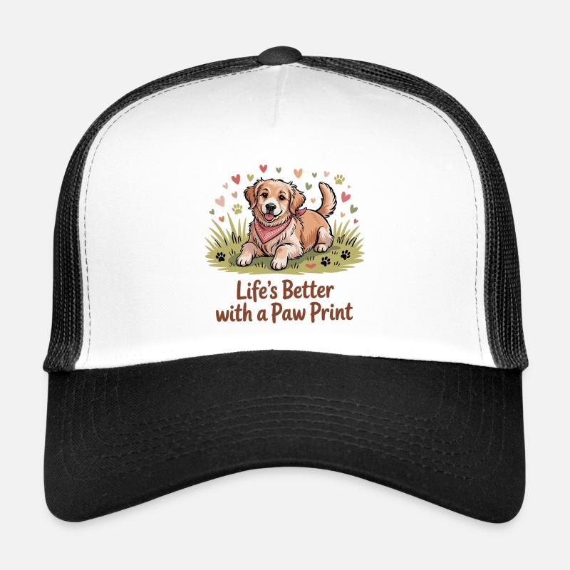 Life's Better with a Paw Print Trucker Cap
