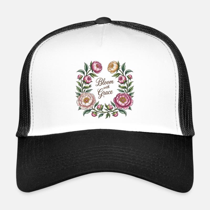 Bloom with Grace – Peony Wreath Trucker Cap