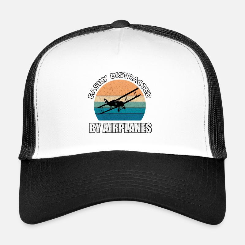 Airplane Pilot Flying Distracted I Gift Trucker Cap