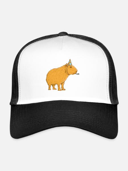 Anniversaire de Capybara - Casquette trucker  - blanc/noir - Devant