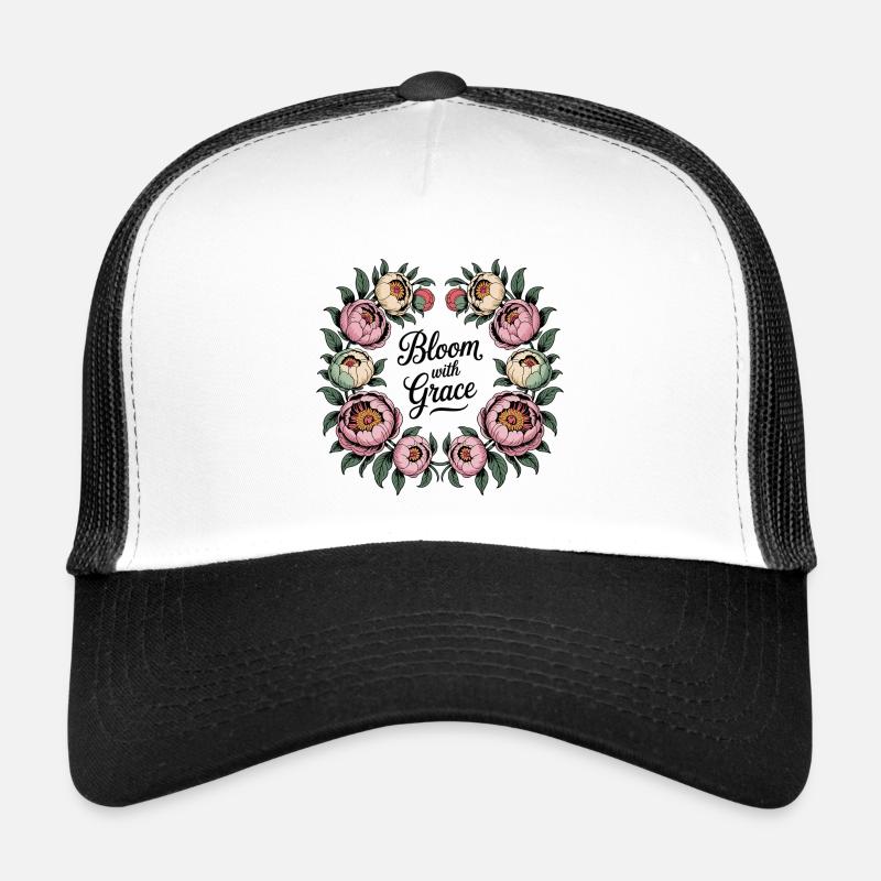 Bloom with Grace – Peony Wreath Trucker Cap