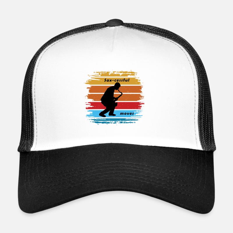 sax-cessful moves, retro, saxophone and dance - Trucker Cap - white/black