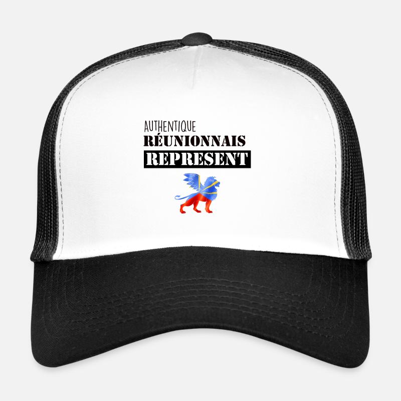 Authentique reunionnais represent Reunion Drapeau Casquette trucker 