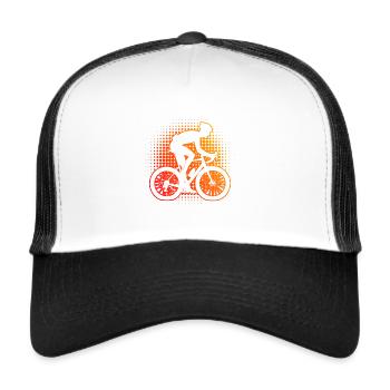 Women's Men's Road Cycling Road Cycling Road Bike - Trucker Cap - white/black - Front