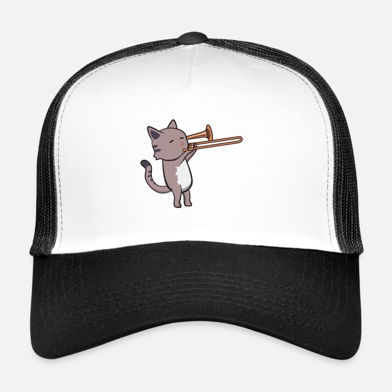 Trombone trombone trombone band wind band cat Trucker Cap