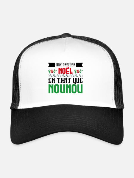 Mon Premier Noel tant que nounou - Casquette trucker  - blanc/noir - Devant