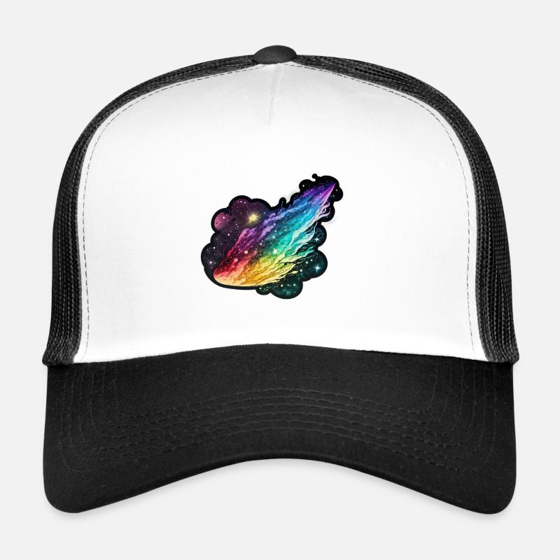 Regenbogen-Komet: Ein farbenfrohes Design-Erlebnis Trucker Cap