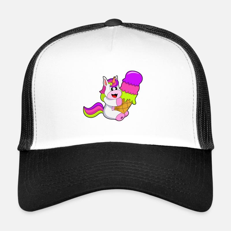 Crème glacée à gaufres licorne Casquette trucker 