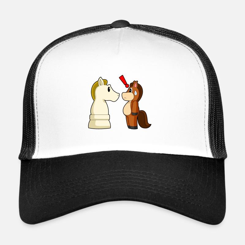 Pièce d’échecs Chevalier Cheval d’échecs Casquette trucker 