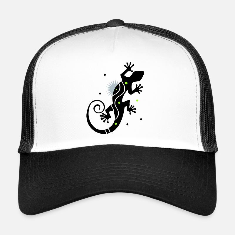 Stilisierter Gecko im klaren Vektorstil Trucker Cap