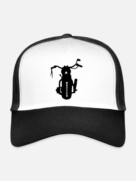 moto, vélo 2 - Casquette trucker  - blanc/noir - Devant