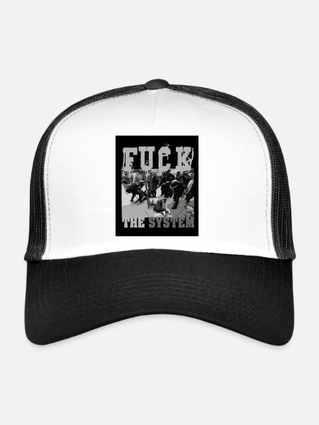 FUCK THE SYSTEM - Trucker Cap - Weiß/Schwarz