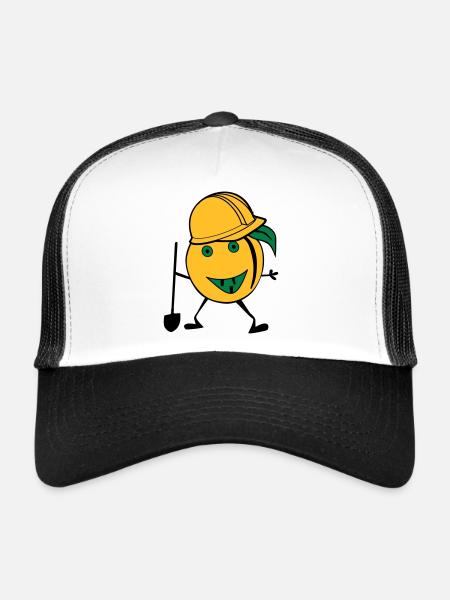 orange construction worker - Trucker Cap - white/black - Front
