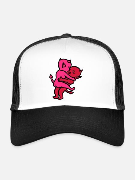 diable sexe ... de wicki_de - Casquette trucker  - blanc/noir - Devant