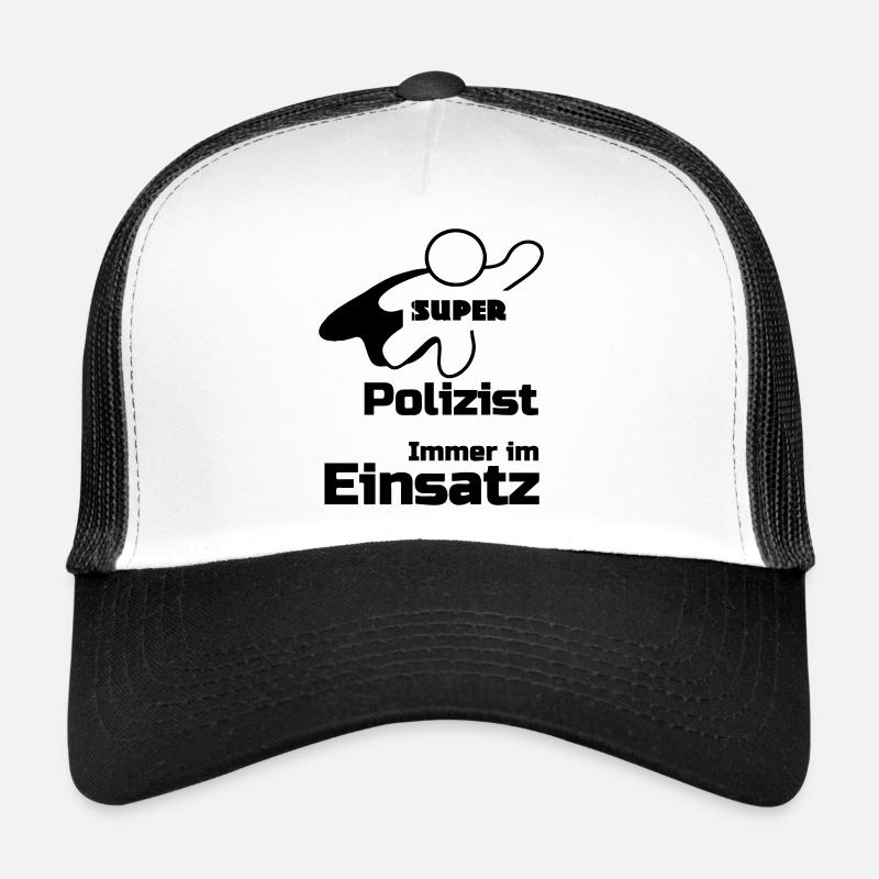 Super Polizist Geschenk - Trucker Cap - Weiß/Schwarz
