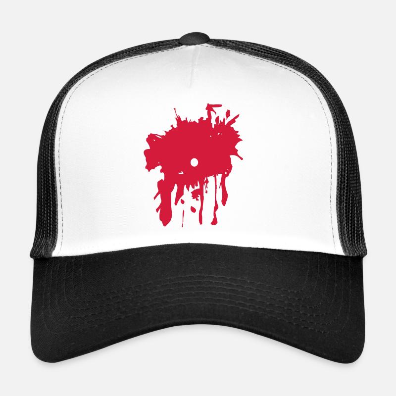 tache de sang pour tablier - Casquette trucker  - blanc/noir