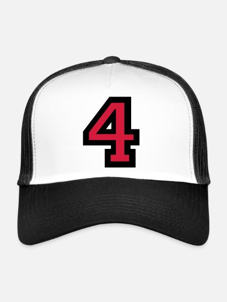 Numéro Quatre - Numéro 4 - Casquette trucker  - blanc/noir - Devant