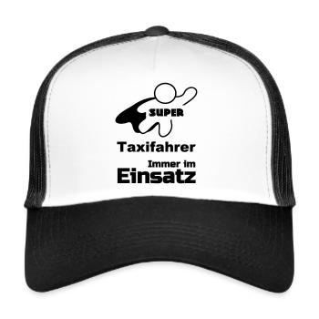 Super Taxifahrer Geschenk - Trucker Cap - Weiß/Schwarz - Vorne