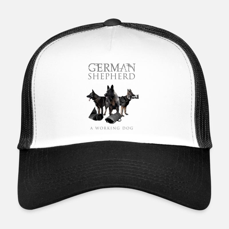 German Shepherd Dog - Trucker Cap - white/black