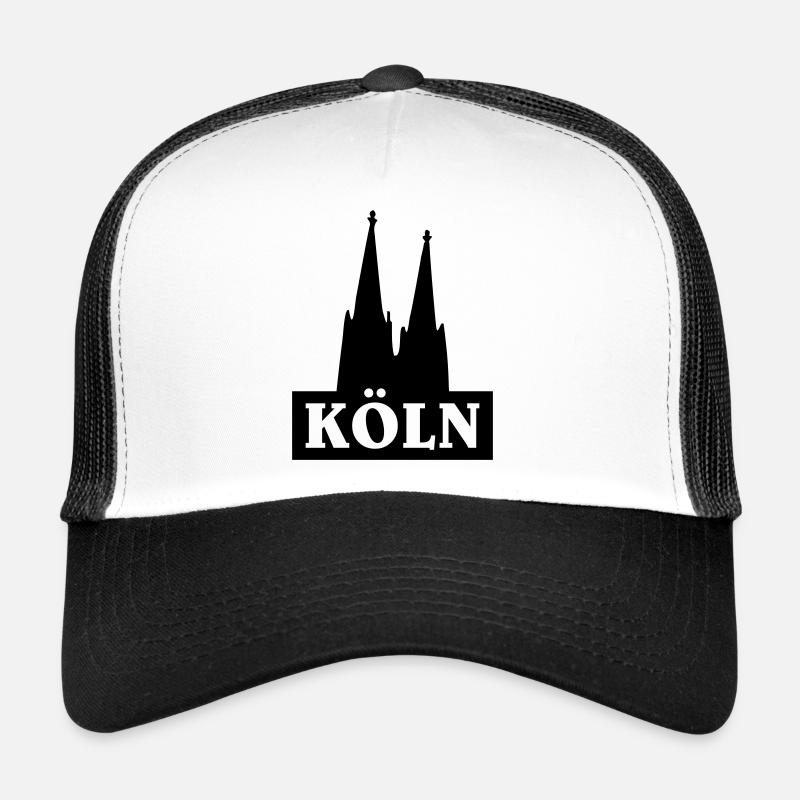Köln Logo mit dem Kölner Dom - Trucker Cap - Weiß/Schwarz