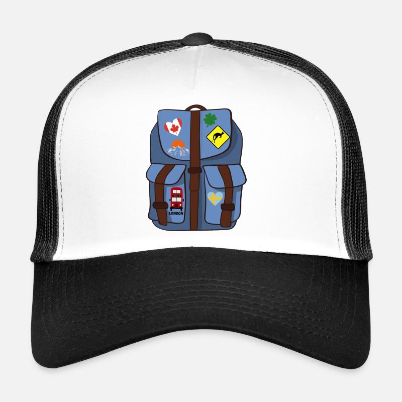 Rucksack - Trucker Cap - Weiß/Schwarz