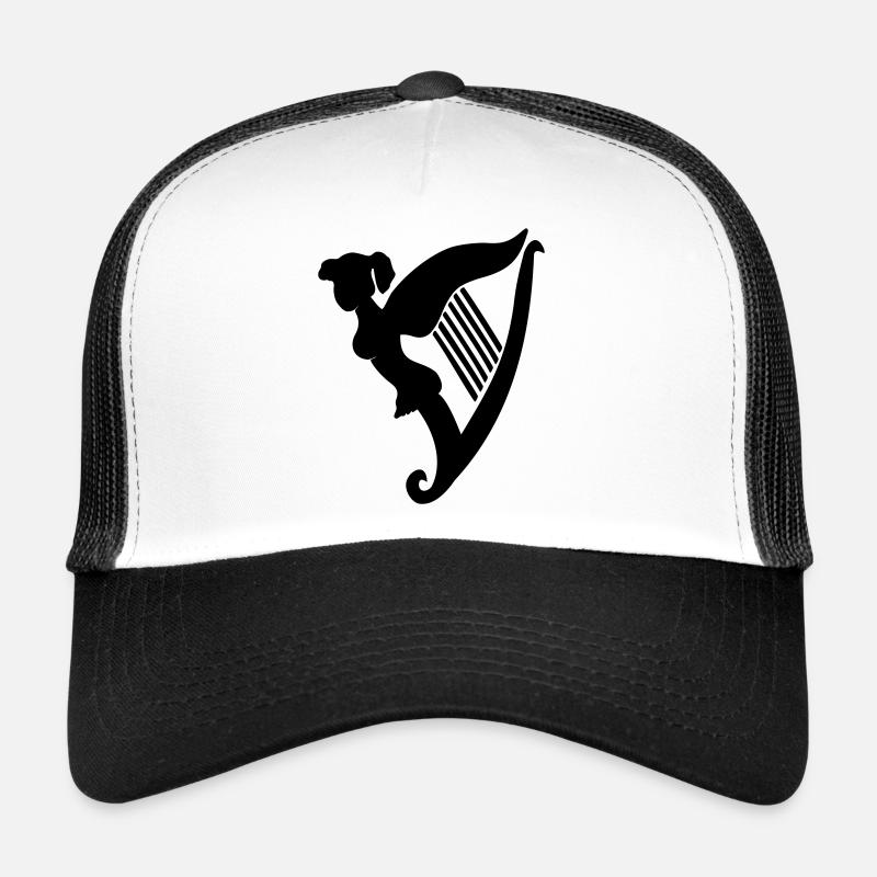 Irish Harpgirl - Trucker Cap - Weiß/Schwarz