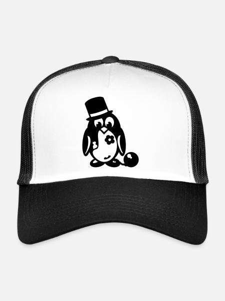 penguin bachelor - Trucker Cap - white/black - Front