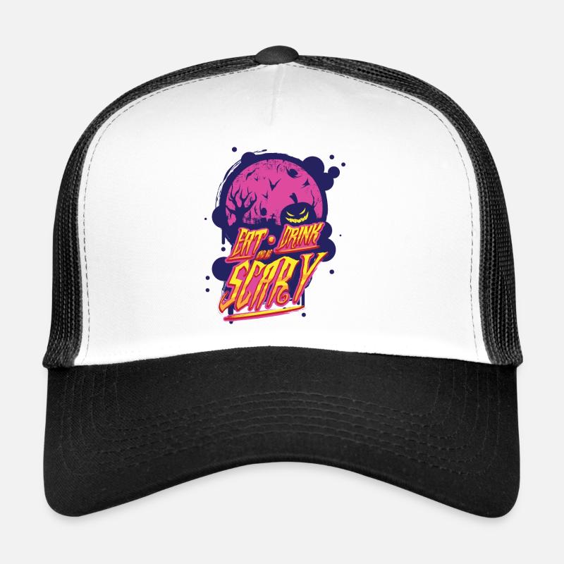 Halloween - Trucker Cap - Weiß/Schwarz