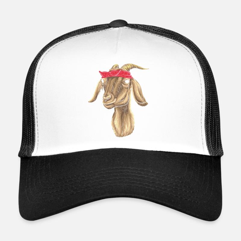 Chèvre avec Bandana Casquette trucker 